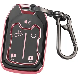 for GMC Key Fob Cover with Keychain,Compatible with Chevy Silverado & GMC Sierra Acadia Terrain 1500 2500HD 3500HD