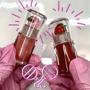 RATTLE Lipgloss / Asmr fidget lipgloss / Noise making lipgloss / Vegan and cruelty free non sticky smooth hydrating glitter lipgloss / peach / strawberry