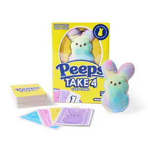 PEEPS Take 4 by Relatable – Fast, Cute Family Card Game with Exclusive PEEPS Bunny plush, Fun Easter Game for Kids Ages 8+, Family Game Night, and Easter Basket Stuffers