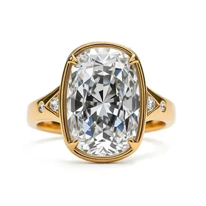 3CT Silver Multi-Stone Moissanite Tail Ring - Classic Luxury Costume Jewelry, Romantic Glam Fashion Accessory, Empowerment-Inspired Gift for Queens, Moissanite Ring