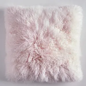 Z Gallerie Mongolian Pillow - 22" Blush, Creative Decorative Square Seat Cushion, Soft Cushion, Creative Decorative Cushion