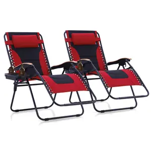 [Live] PHI VILLA XXL Oversized Padded Zero Gravity Chair, Foldable Patio Recliner, 30" Wide Seat Anti Gravity Lounger with Cup Holder, Support 400 LBS Outdoor Comfy