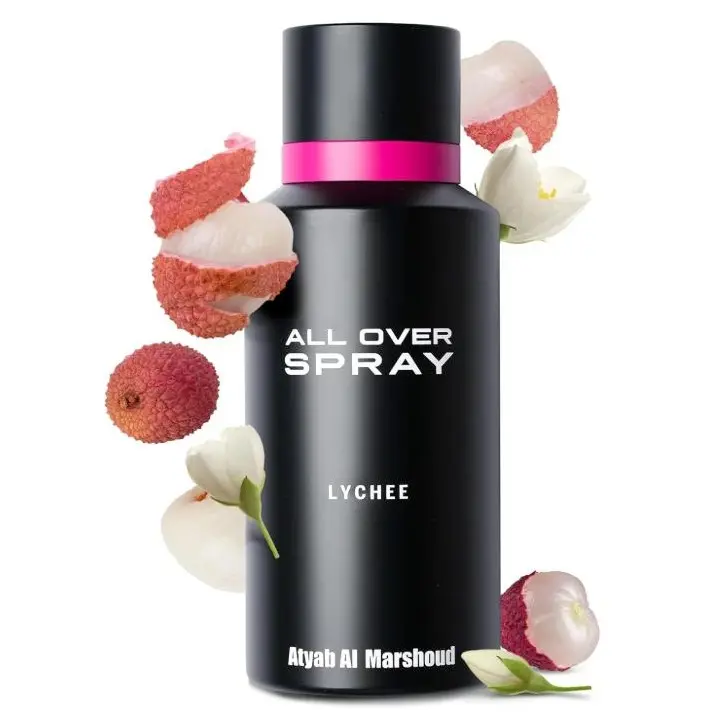 ATYAB AL MARSHOUD Lychee All Over Perfume Body Spray (125mL) - Unisex, Luxurious, Long-Lasting (Up to 24 Hours), Versatile Body Mist Fragrance for Men and Women