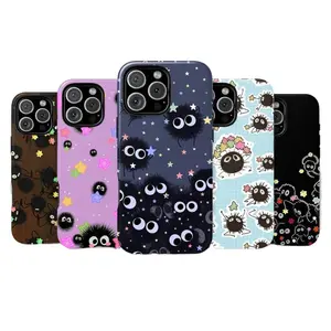 Susuwatari (Soot Sprite) Hard Phone Case — Ghibli-Style Japanese Cinema Aesthetic | Compatible with iPhone 11–17 Pro Max/Plus Series & Samsung Galaxy S23– Series