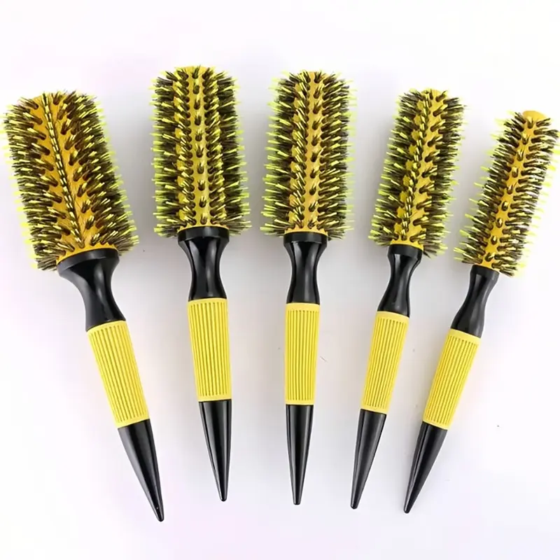 5pcs Brazilian Aluminum Tube Hair Styling Comb Set, Hairstyling Comb, Hair Styling Tool, Curling Iron Brush, Wooden Handle Hot Comb, Air Bangs Comb, Nylon Comb, Curly Hair Brush, Wavy Hair Brush, Brush for Curly Hair