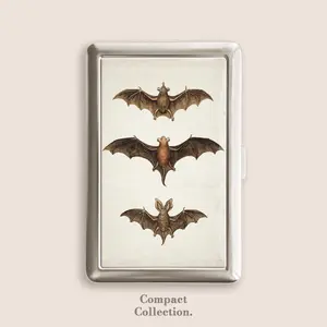 The Bats Lithograph Art Cigarrette Case Zigarettenetui Wallet Vintage Metal 100s Box Blunt Holder Gift funny gifts boyfriend