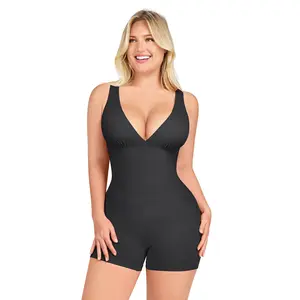 SHAPELLX  Deep V Sculpt Bodycon Stretch Shorts Jumpsuit Romper Tummy Control Boyleg Bodysuit  Sales