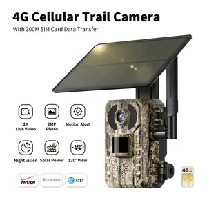60MP Trail Camera 4G Game Camera with 8K No Glow Night Vision Motion Activated IP66 Waterproof, 85ft 130° Hunting Cam Cell Phone App for Outdoor Wildlife Deer Monitoring, 4G Data Cellular Card Included Free 300M Data(Data refill is required )