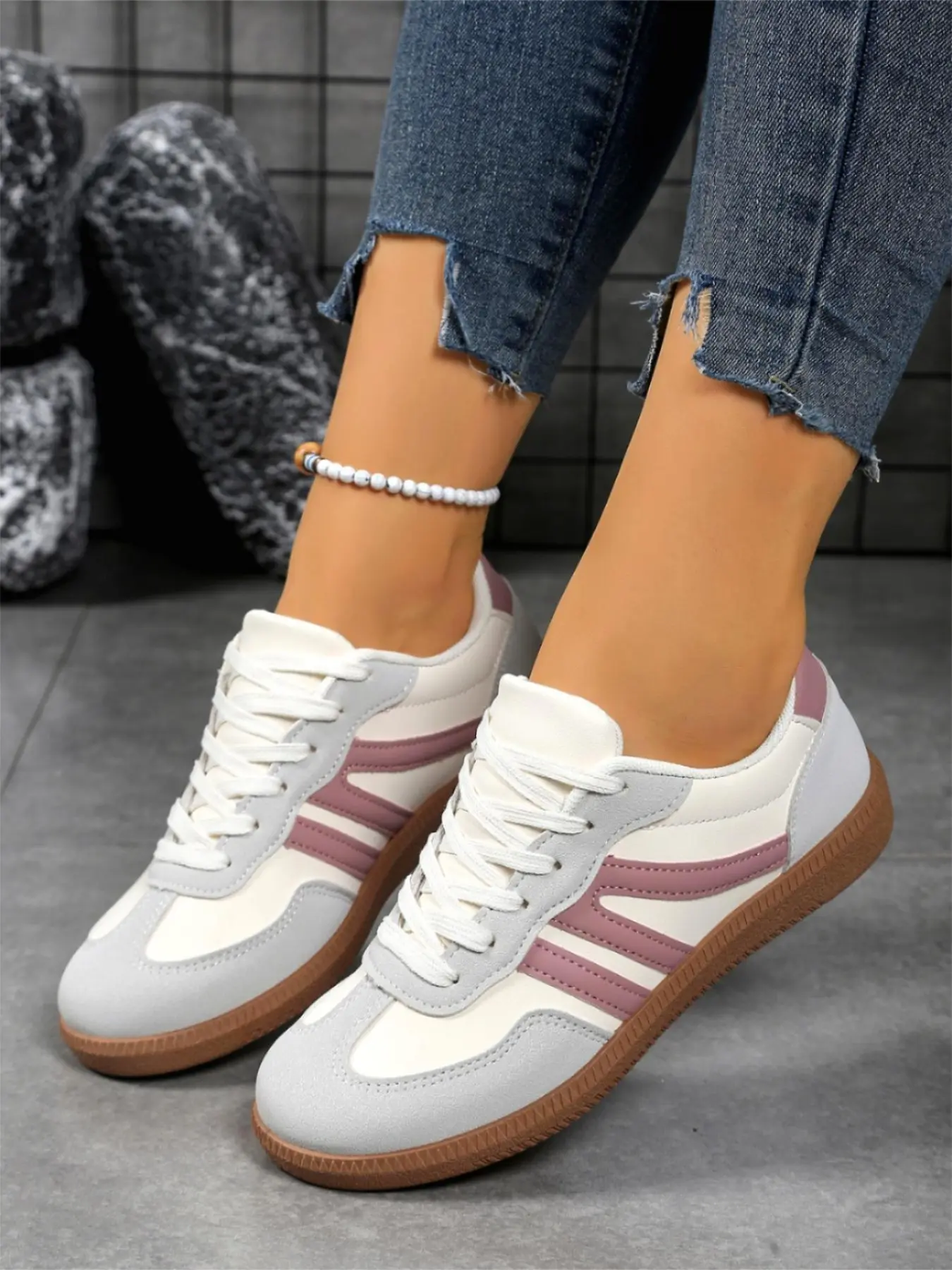Women Classic German Training Shoes Comfortable Breathable Sneakers for Workout and Running Lightweight Supportive Design Colorblock Sneaker