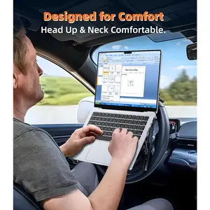 Height Adjustable Car Laptop Mount Steering Wheel Tray Holder Foldable Portable Lap Stand for Car Vehicle Workstation Accessories Compatible with Tesla Trucks SUVs