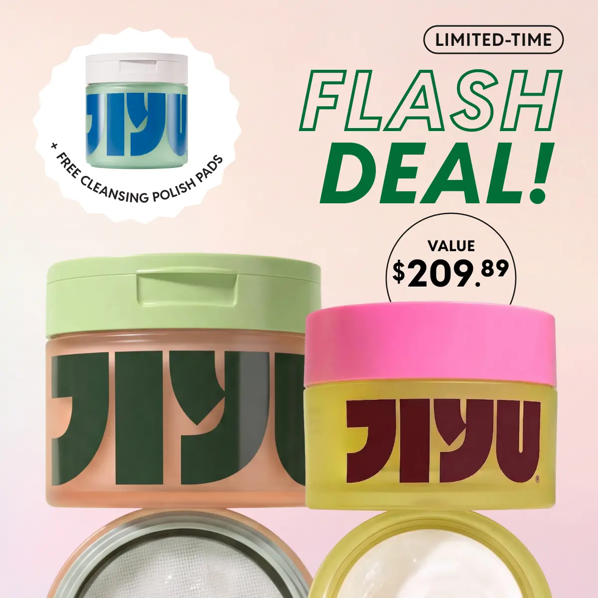 JIYU Glow Up Bundle - Toner Pads & NAD+ Moisturizer, Korean Skincare, NAD+, Anti Aging, Firming, Deep Hydration, Fade Dark Spots, Wrinkles, Brighten, Firm, Boost Elasticty