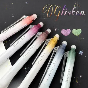 Erasable Glitter Gel Pen (6/12 Counts/set), 0.7mm Medium Point Retractable Gel Ink Pen, Aesthetic Gel Ink Pen for Journaling, School & Office Use, Retractable Gel Pens