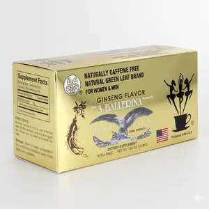 3 Ballerina Herbal Tea - Ginseng Flavor - Extra Strength 18 Tea Bags Total - Naturally Decaffeinated - Traditional Chinese Blend - Made in USA