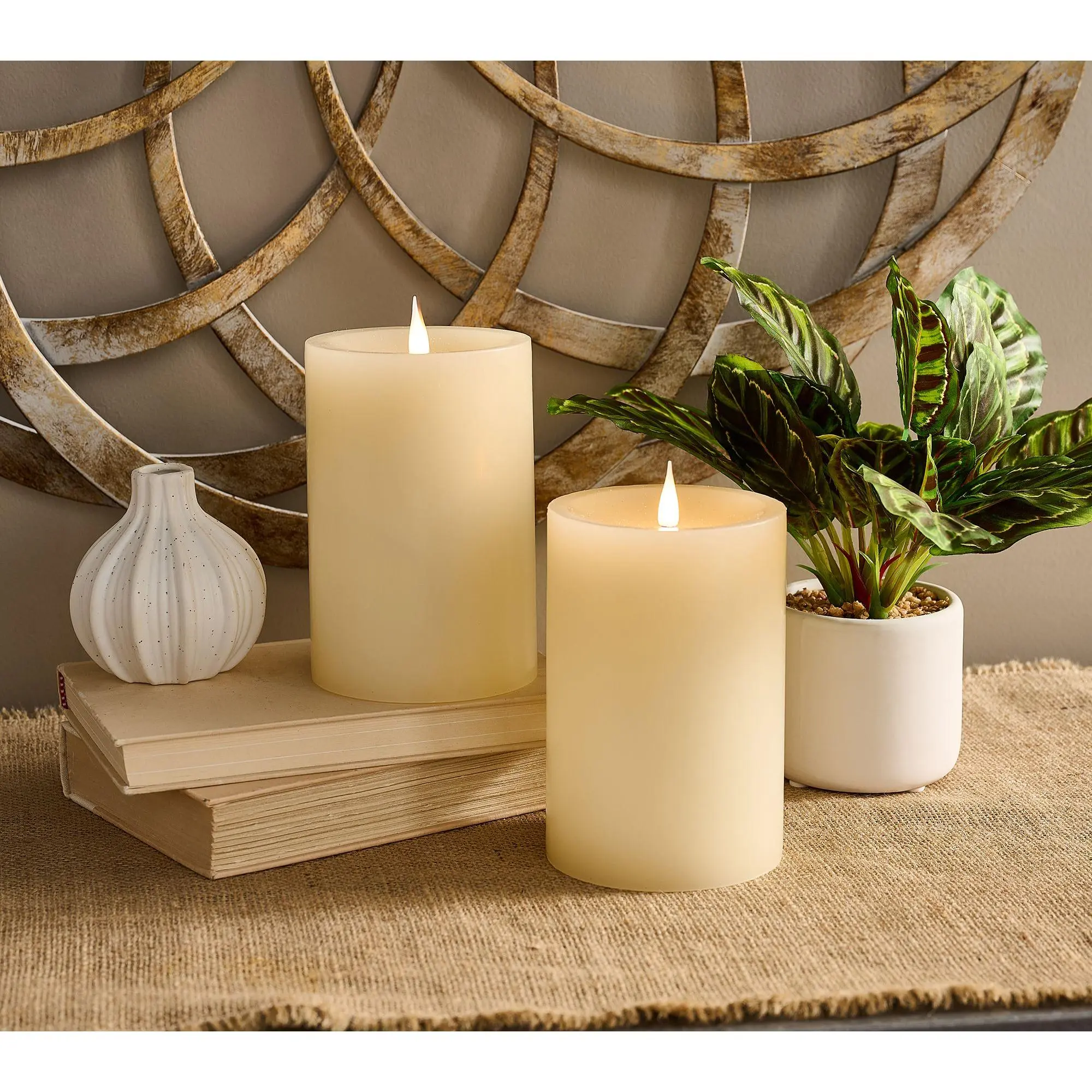 Set of 2 4" x 6" Candle Light Wax Candles by Valerie
