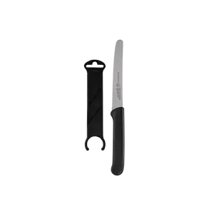 Black Serrated Tomato Knife with Matching Sheath - 4.5"