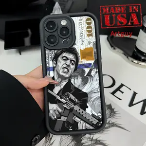Phone case for iPhone 16 Pro Max 15 Plus 16E 14 13 12 11 XS XR Creative Scar Face Painted Advanced fashion gift Shockproof Silicone TPU Bumper Drop Protection Soft Cover