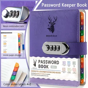 B6 Password Keeper Book with Combination Lock, Lockable Password Notebook with A-Z Alphabetical Tabs, Premium No-Bleed Paper Website Login & Address Logbook, Secure Personal Information Journal for Home & Office