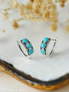 Vintage Imitation Turquoise Earrings for Women, Mini Hoop Design, Hoop Shape Earrings, Daily Wear Jewelry Gift Idea, Perfect Birthday Anniversary Present