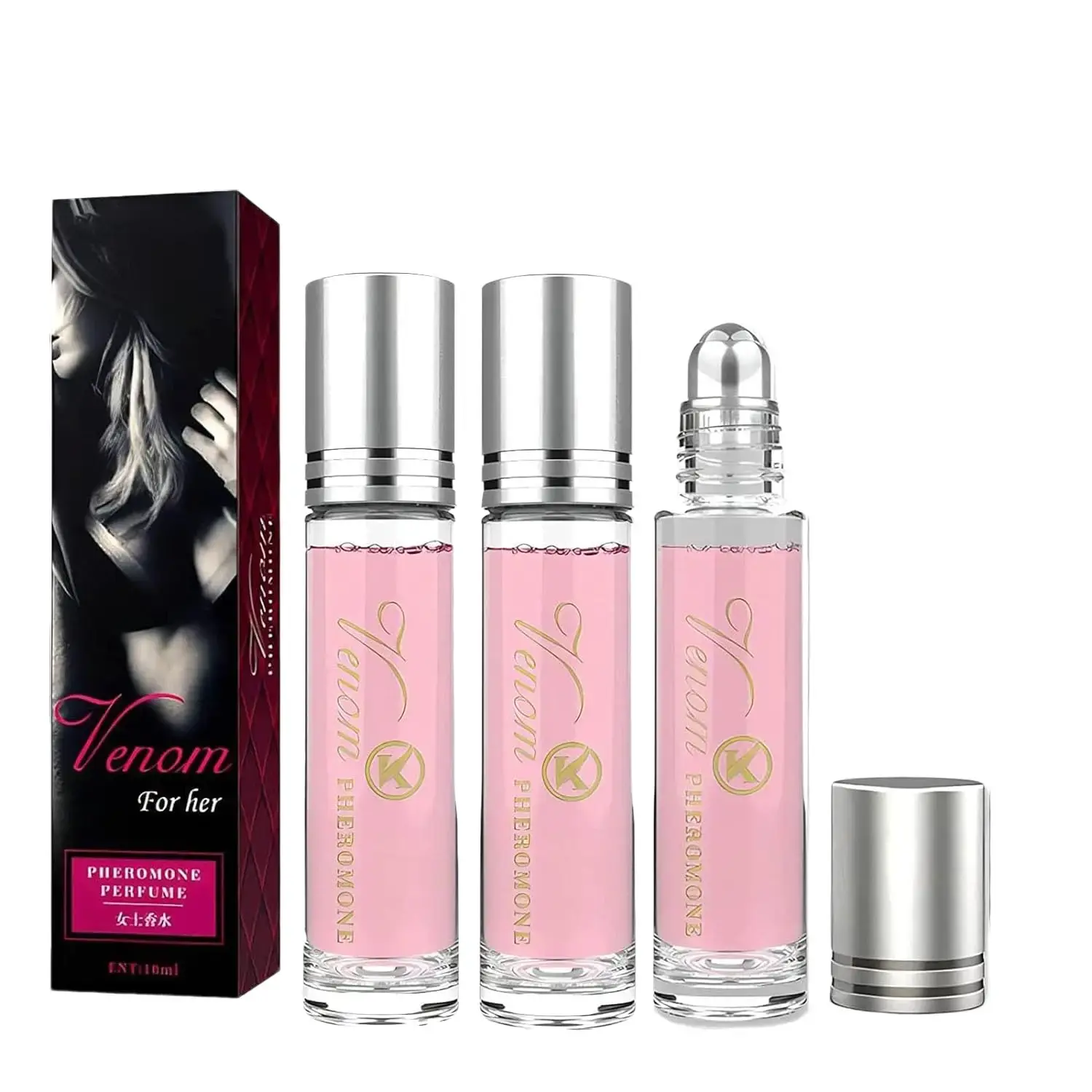 Women's Pheromone Venom perfume, Rollerball Fragrance Scent - 2 x 10ml Essential Oil-Infused, Distinctive Captivating Aroma Floral Daily Wear Perfume Oil for Attracting Him, Long-Lasting, Distinctive Fragrance, Daily Wear Fragrance