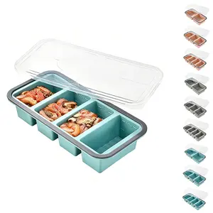 Silicone Freezer Trays with Lid, Souper Cubes 1 Cups Silicone Freezer Molds Ice Cube Tray for Meal Prep & Freezing Soup, Stews, Sauces, Homemade Large Ice Cube, BAP Free