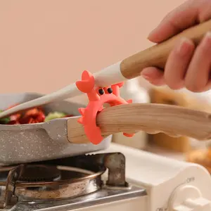 A set of 2 silicone spoon holders, featuring cute crab and octopus designs, heat-resistant spoon holders for kitchen utensils and scrapers, kitchen utensil organizer - perfect for gifts!