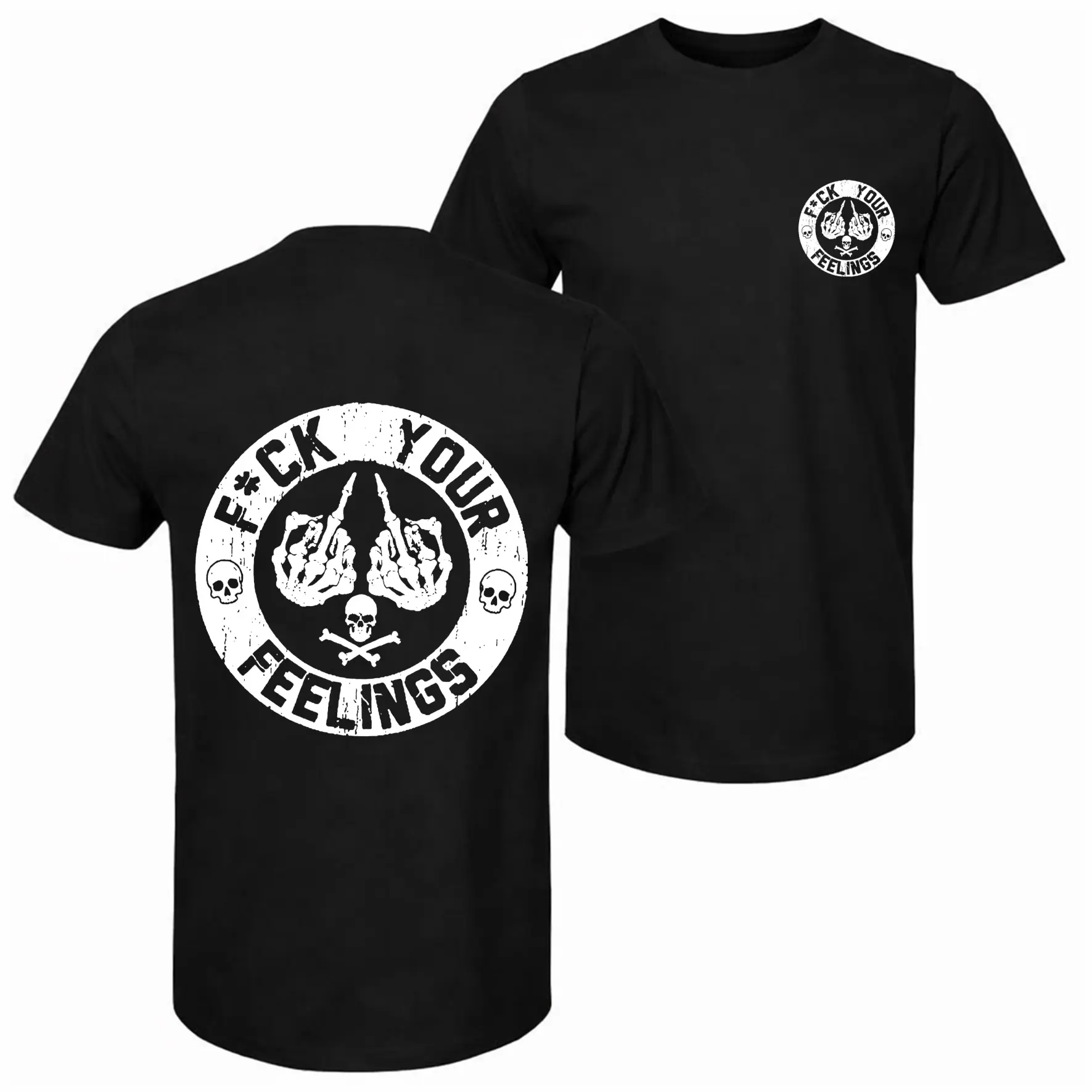 F*Ck Your Feelings Skull Tee - Bold Statement Graphic T-Shirt |   Limited Edition Streetwear Casual Angel Graphic Tee Shirts Men,tees,american