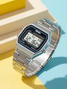 Skmei Square Electronic Watch, Urban Fashion Wristwatch, Modern Waterproof Watch, 30m Waterproof, Luminous Display, Alarm Stopwatch, Full Features, Multiple Colors Available