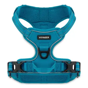 Voyager No Pull Dog Harness Dual Leash Attachment - Front & Back D-Ring, Adjustable Padded Vest with 3M Reflective Technology for Medium Large Dogs - Oxford Fabric, Heavy Duty, Handle by Best Pet Supplies