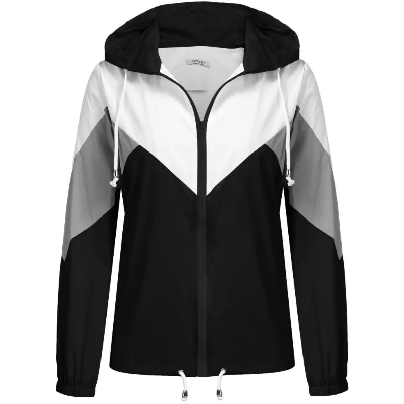 Waterproof Lightweight Women's Outdoor Rain Jacket Hooded Cycling Rain Coat
