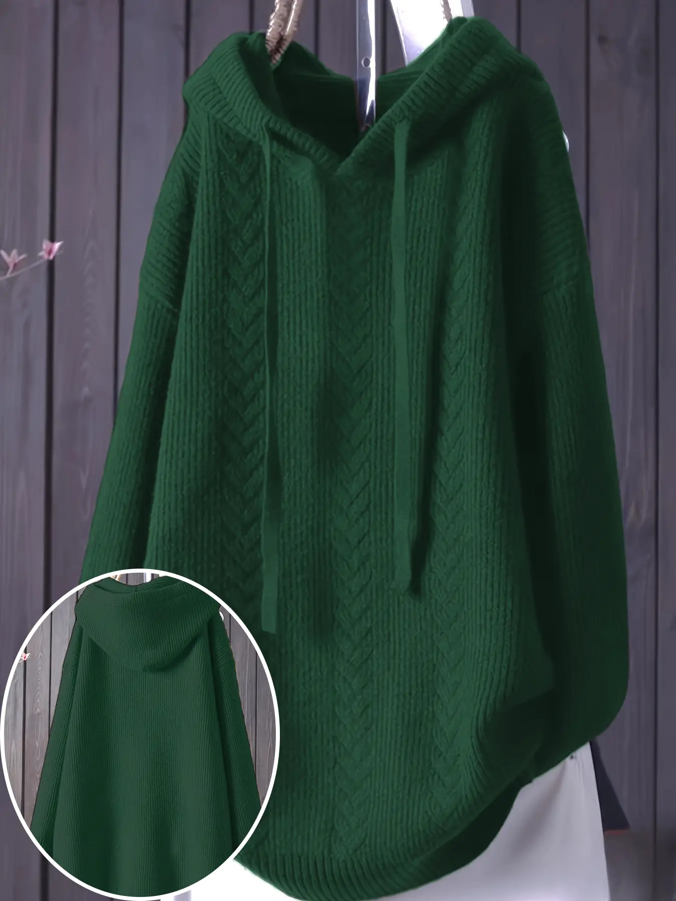 Autumn Winter Womenswear Hooded Pullover Knitted Long Sleeve Sweater, Casual Fitted Design, Warm & Cozy, Soft, Perfect for Fall & Winter Seasons