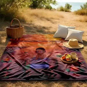 1 piece Jon Bellion《New York Soul, Vol themed flannel blanket, Soft Cozy Blanket, Cozy Chic Blanket, suitable for beds and sofas, all-season use, modern design, digitally printed pattern, 100% polyester material, machine washable