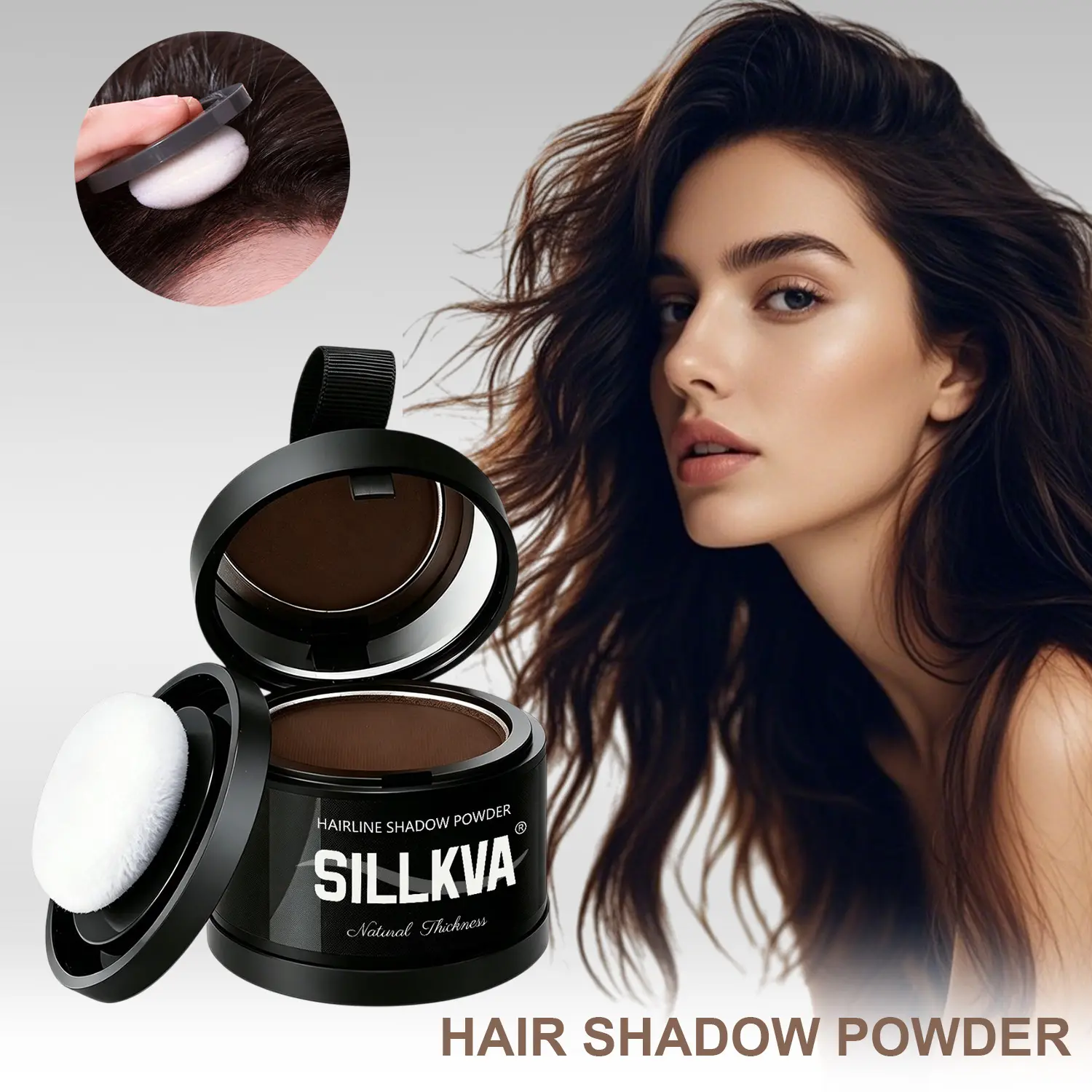 SILLKVA Hairline Powder – Natural Hairline Filler for Thinning Hair, Roots & Edges Perfect Cover