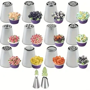 14-Piece Cake Turntable Set, Cake Decoration Kit, Baking Tools, Nozzle Set, Carving Tools, Christmas Holiday Baking Set, Cake Decorating Kit, Baking Supplies