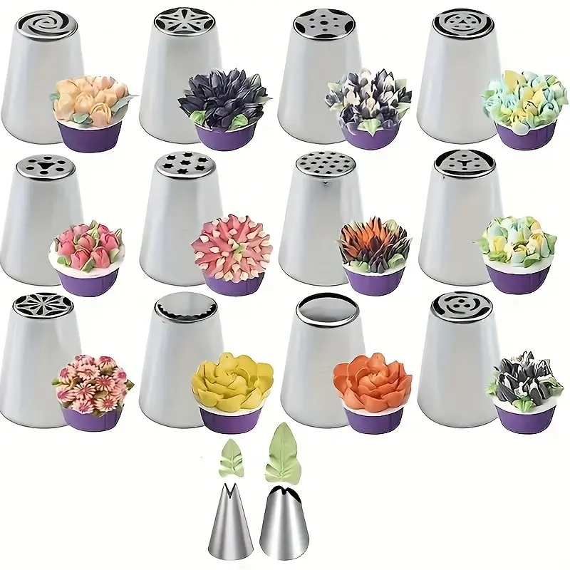 14-Piece Cake Turntable Set, Cake Decoration Kit, Baking Tools, Nozzle Set, Carving Tools, Christmas Holiday Baking Set, Cake Decorating Kit, Baking Supplies