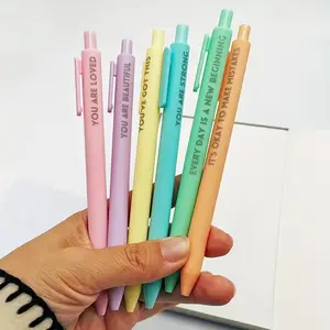 Retractable Inspirational Motivational Rollerball Pens 6-Pack, Medium Point Black Ink Pens with Rubberized Grip & Pocket Clip, Ambidextrous Positive Writing Pens for Journaling, Note Taking, Office & School Supplies