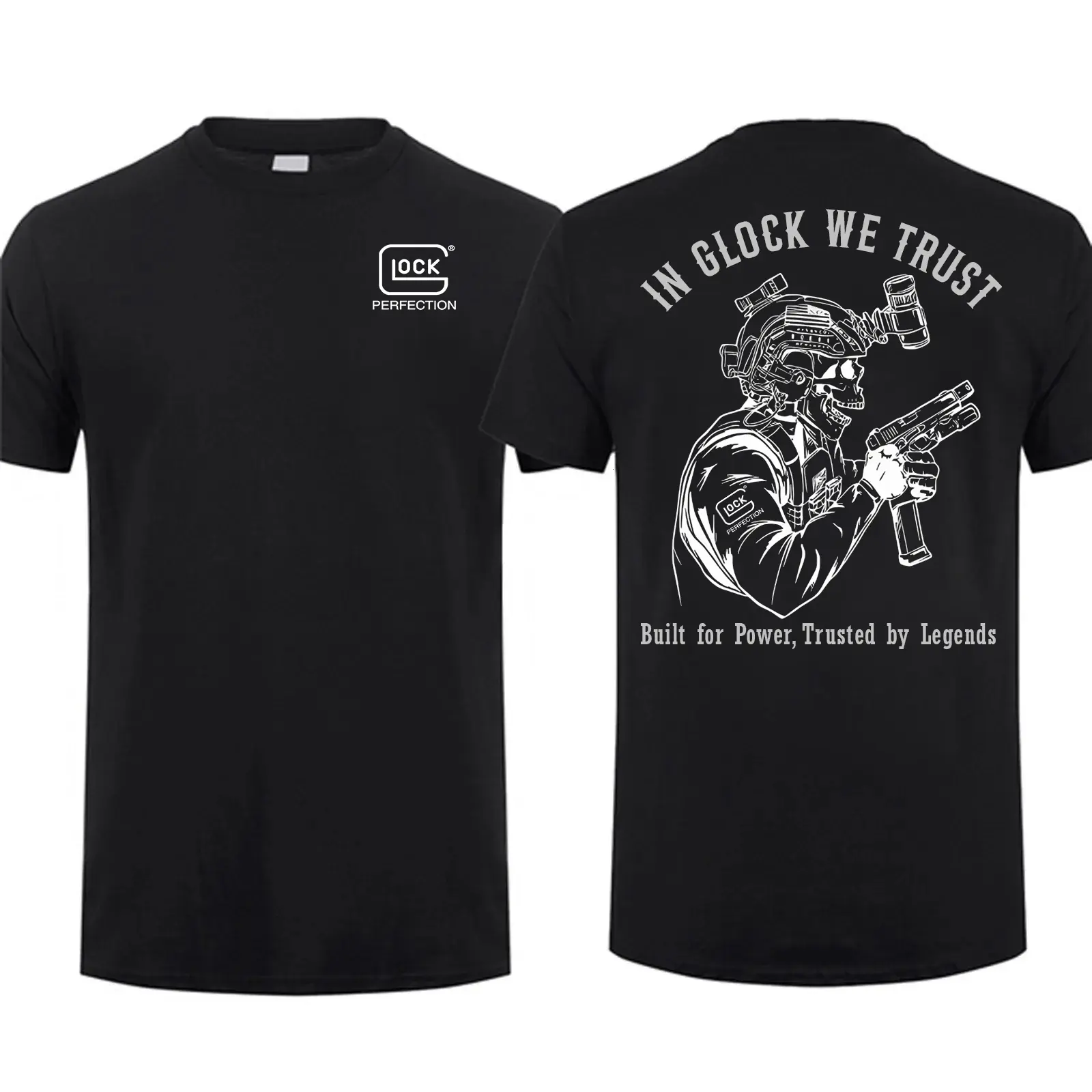 "In Glock We Trust" Unisex Round Neck Casual Cut Short Sleeve 100% Cotton T-Shirt, Multi-Size, Tactical Gear, Made in USA