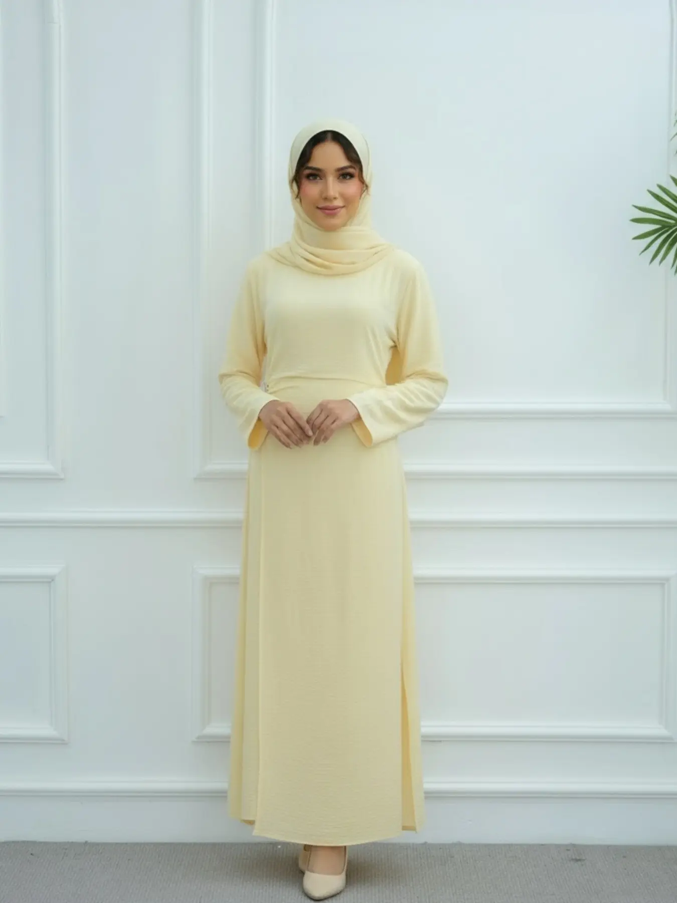 muslim clothing dresses Women Dress Lace Sleeve Islamic Modest Robe Dress with Hijab Scarf Package includes Abaya Dubai Turkey Muslim Fashion