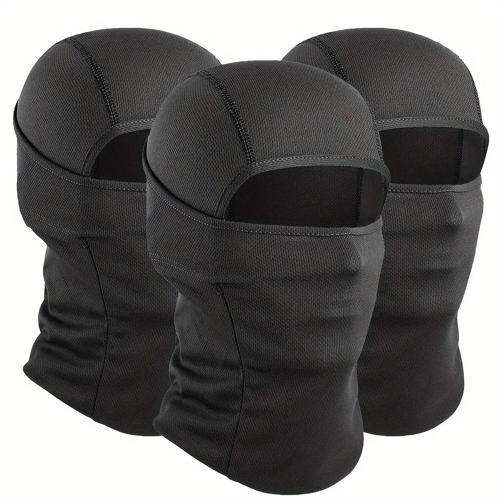 Men's 3-Pack Polyester Hood Balaclava 3pcs-white - Sweat-Absorbing, Breathable, Moisture-Wicking Motorcycle Protective Headwear - Ideal for Outdoor Cycling, All-Season Comfort Tile