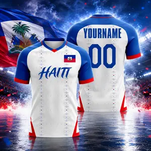 Custom Name and Number 2026 Haiti Soccer Jersey, Personalized Haiti Football Shirt, Fan Gear, Gift for Him