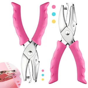 2-Piece Single-Hole Punch Set, 1/4 Inch & 1/8 Inch Hole Punchers, Soft Grip Handle, Ideal for Home Office Classroom Crafts Scrapbooks Labels Tickets