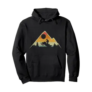 Men's Hoodies  Hoodie  Retro Vintage Snowmobiling Winter Sports Snowmobile Rider Pullover Hoodie