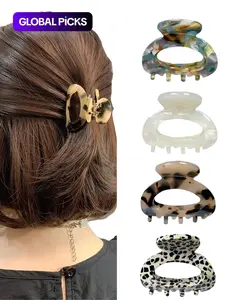 4pcs Leopard Print Hair Clips, Hair Clip Set for Women, Elegant Summer Style Small Fashion Hair Accessories, Perfect for Daily & Hairstyles Decorations