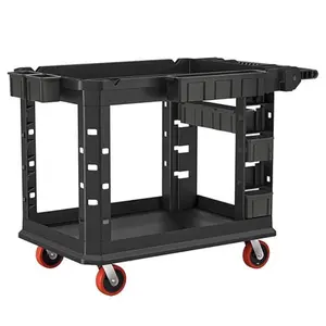 Suncast SUAPUCHD2645 Adjustable 26x45 in. Commercial Heavy-Duty Plus Utility Cart with Utility Rail, Black