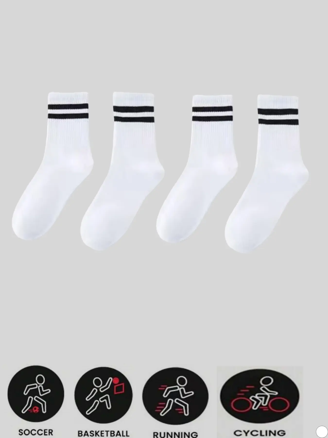 5 pairs of unisex striped casual mid-calf socks, fitted, breathable, sweat-absorbent, and comfortable, suitable for everyday casual wear, running, sports, and various other occasions, Elastic Socks