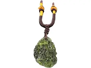 Moldavite Crystal Necklace,Moldavite Czech Certified Meteorite Stone Silver Pendant,Irregular Shape