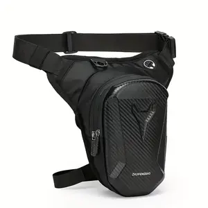 Waterproof Motorcycle Leg Bag, Adjustable Shoulder Strap & Double Zipper Compartment Outdoor Riding Waist Bag, Durable Fabric Bag for Off-road Bikes & Motorcycles