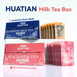 Asian Afternoon Milk Tea International Snack Set Huatiancui Huatian Taotao Milk Tea Powder, Jasmine Snow Bud Milk Tea Instant Drink (Bagged), Light Milk Tea Powder for Brewing Milktea Beverage