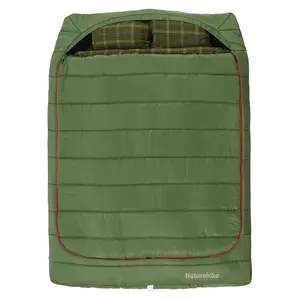 Naturehike 0 Degree XL Double Sleeping Bag with Pillows,2-Person Flannel Sleeping Bag for Couples & Families, All Seasons Camping, Hiking, Backpacking FathersDayGift
