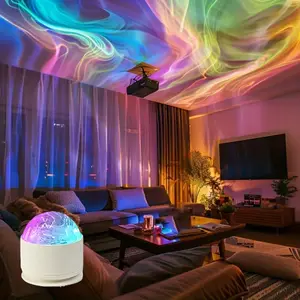 2 Scene -Ocean Wave & 3D Water Ripple Projector Light-16-Color Round Lamp withControl, Relaxation & Romantic Night Ambience Father's Day Gift