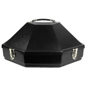 Cowboy Hat Travel Case Hard Plastic in Dark Color with Secure Closure and Comfortable Handle for Safe Storage